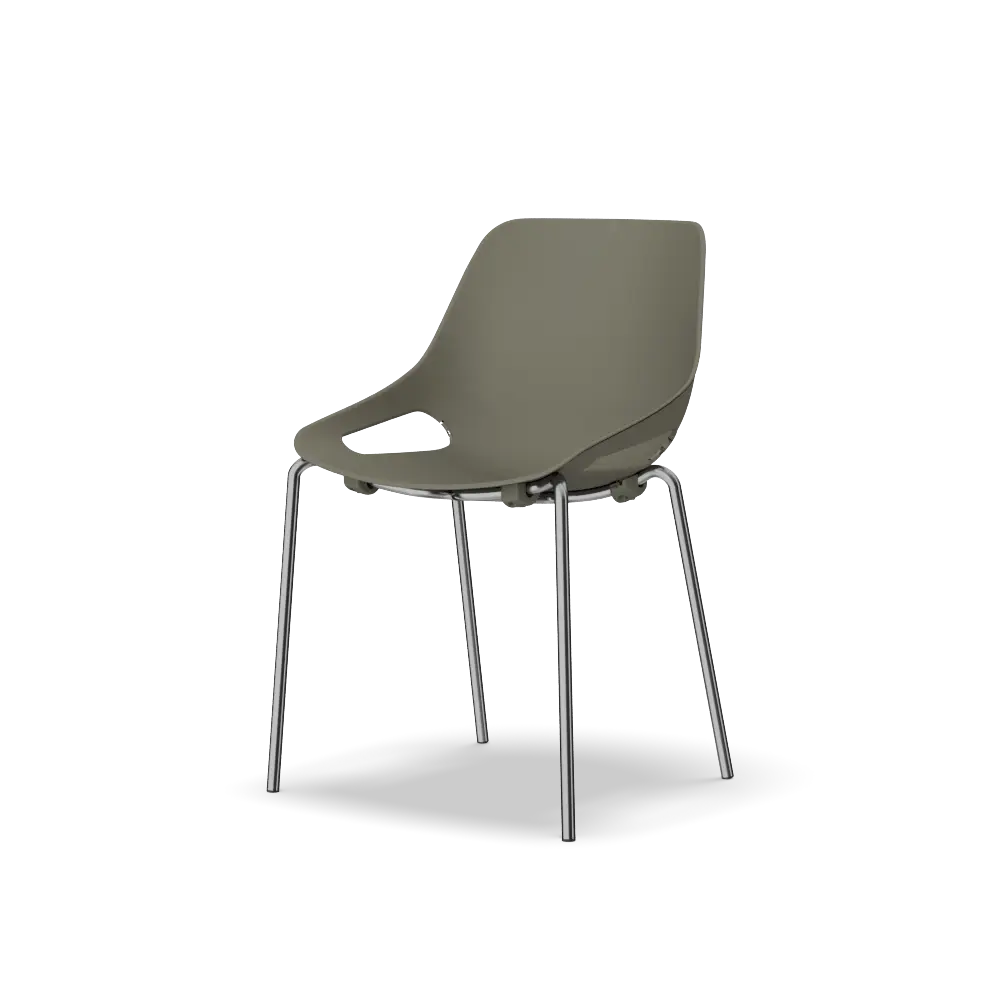 Chaise Q5 en 4 pieds métal chromé - Assise polypropylène